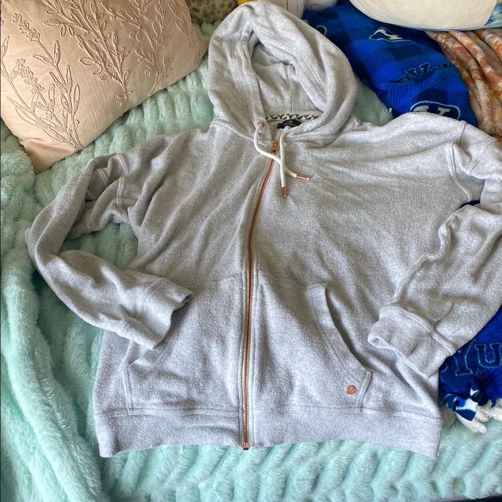 Volcom ‘Lived in Lounge’ Line Gray Zip-Up Hoodie